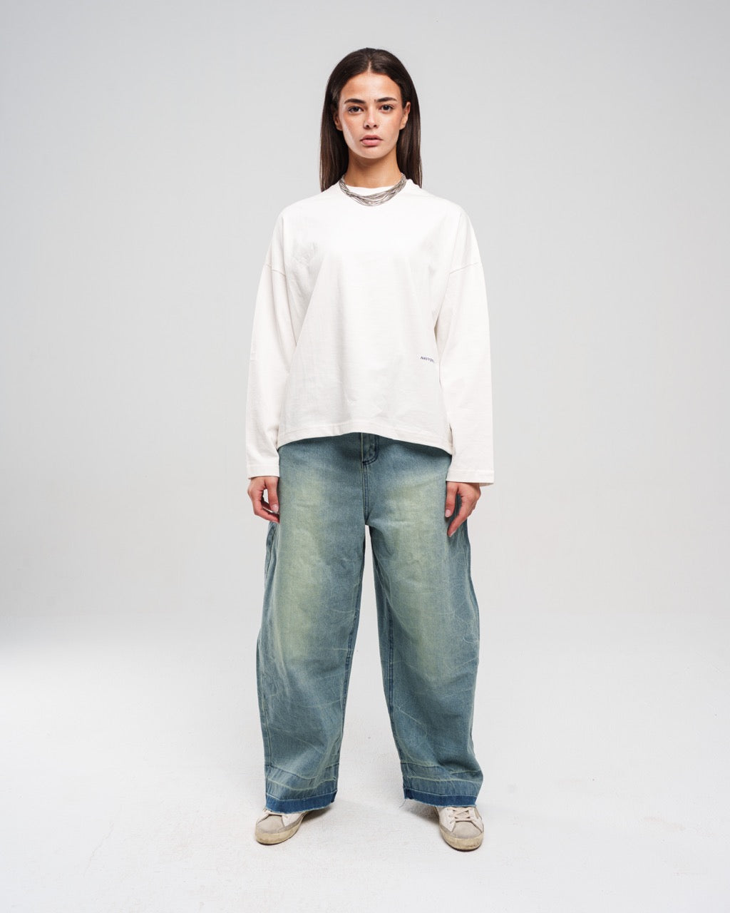 Denim Ziptie Unisex Super Baggy Jeans - Light blue