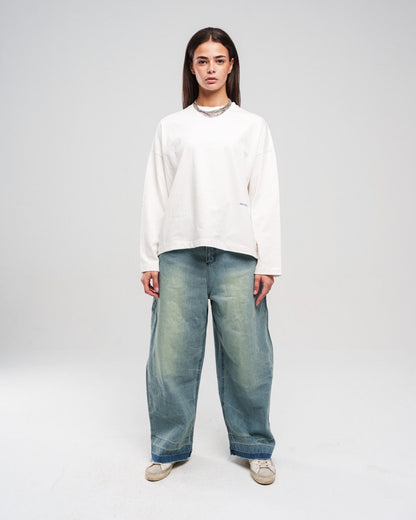 Denim Ziptie Unisex Super Baggy Jeans - Light blue