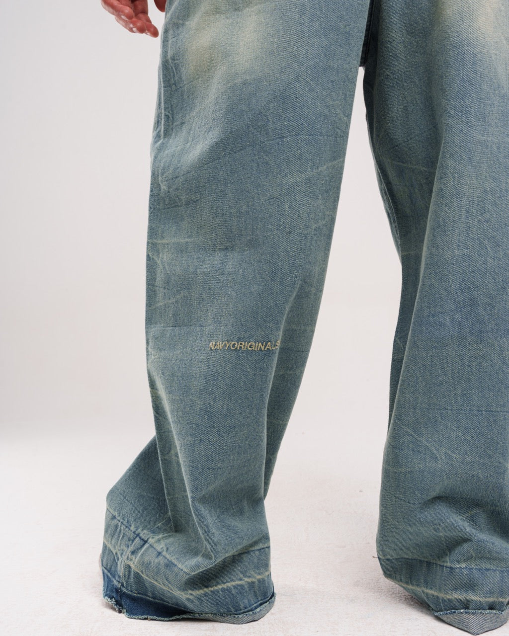 Denim Ziptie Unisex Super Baggy Jeans - Light blue