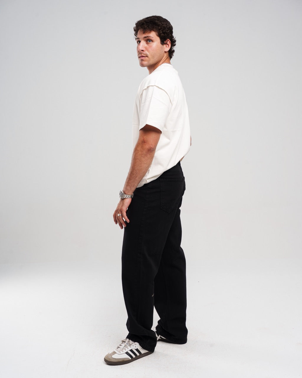 Unisex Denim Regular-Fit Pants - Black