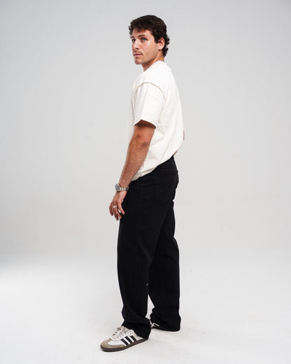 Unisex Denim Regular-Fit Pants - Black