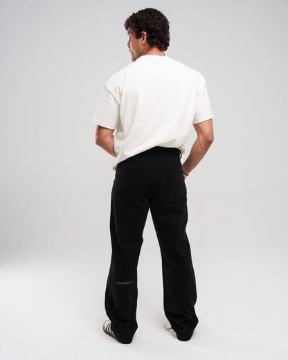 Unisex Denim Regular-Fit Pants - Black