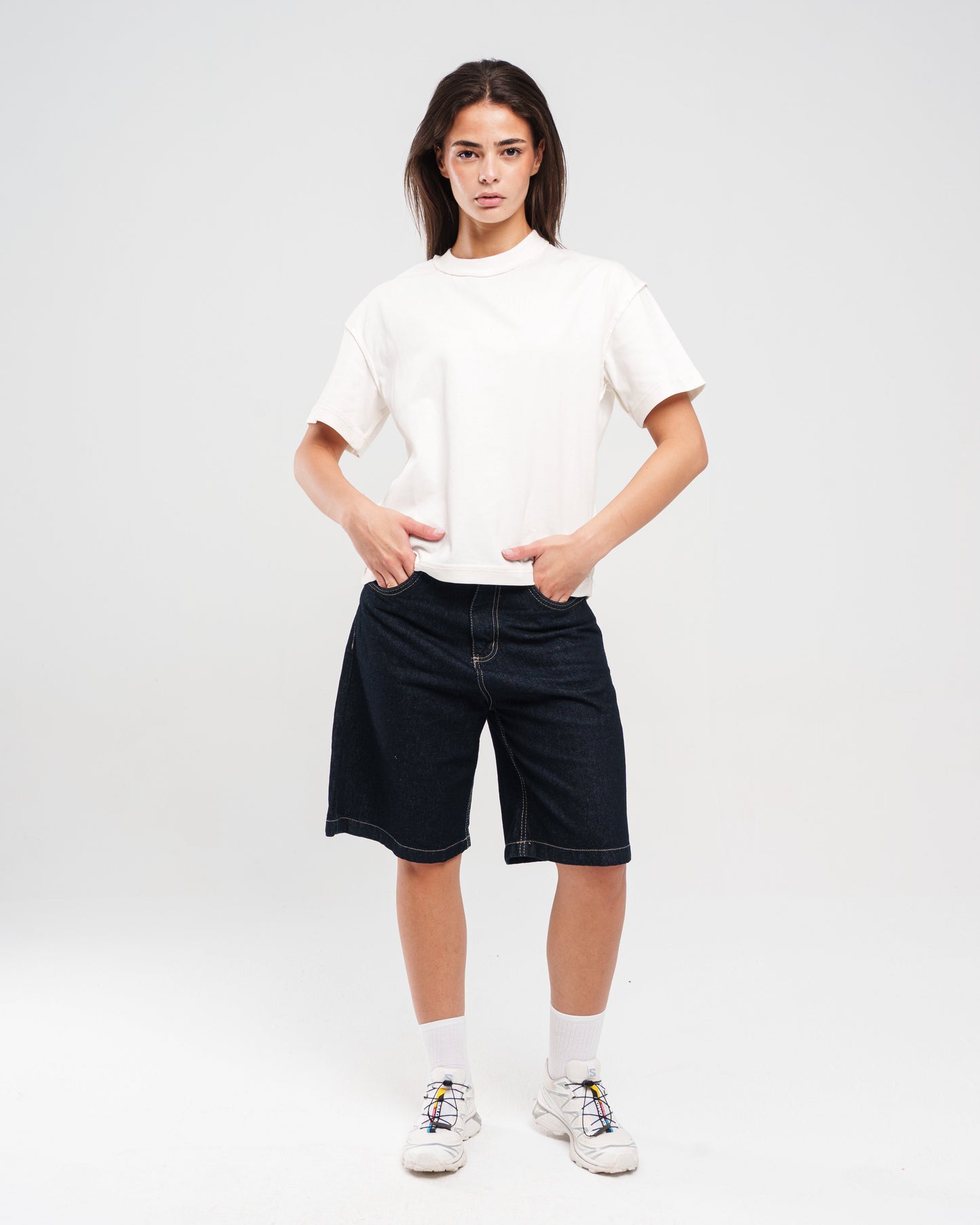 Denim Raw Shorts – Black