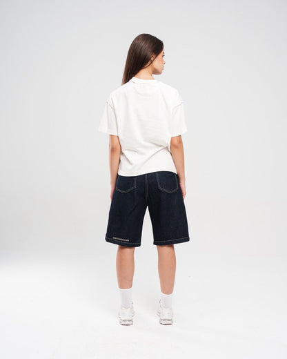 Denim Raw Shorts – Black