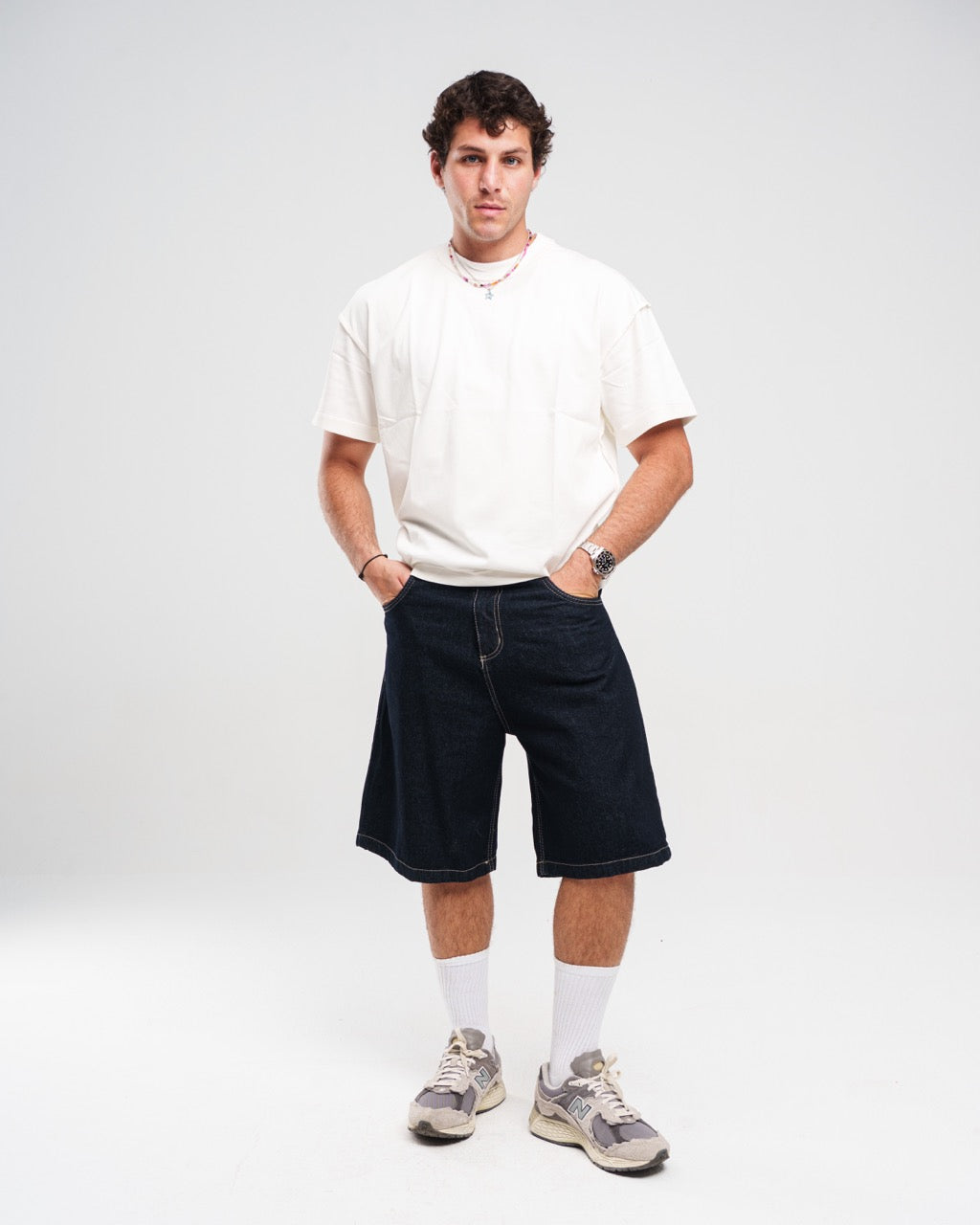 Denim Raw Shorts – Black