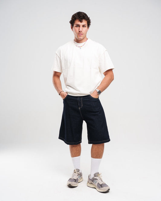 Denim Raw Shorts – Black