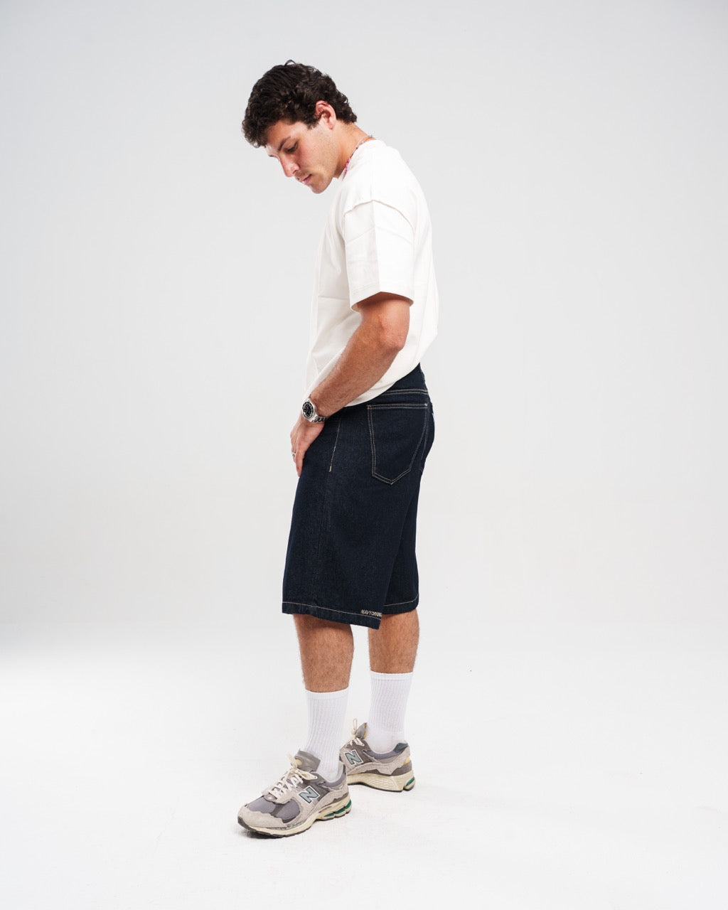 Denim Raw Shorts – Black