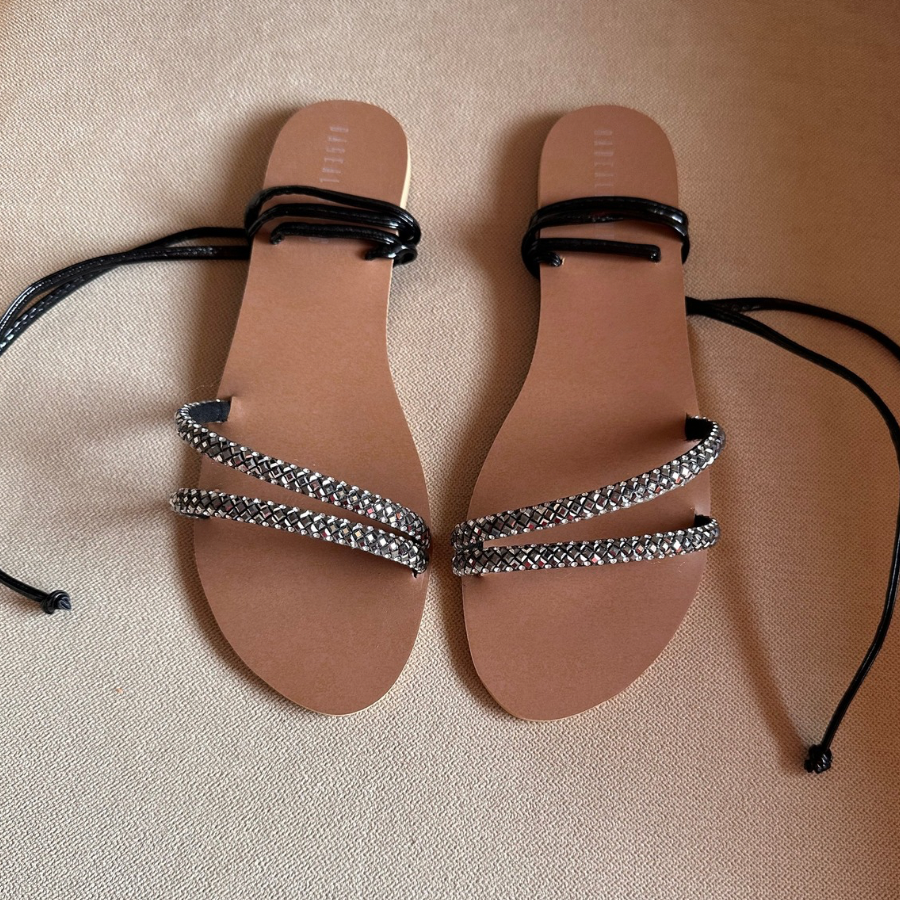 GLAMUROSA BLACK SANDALS