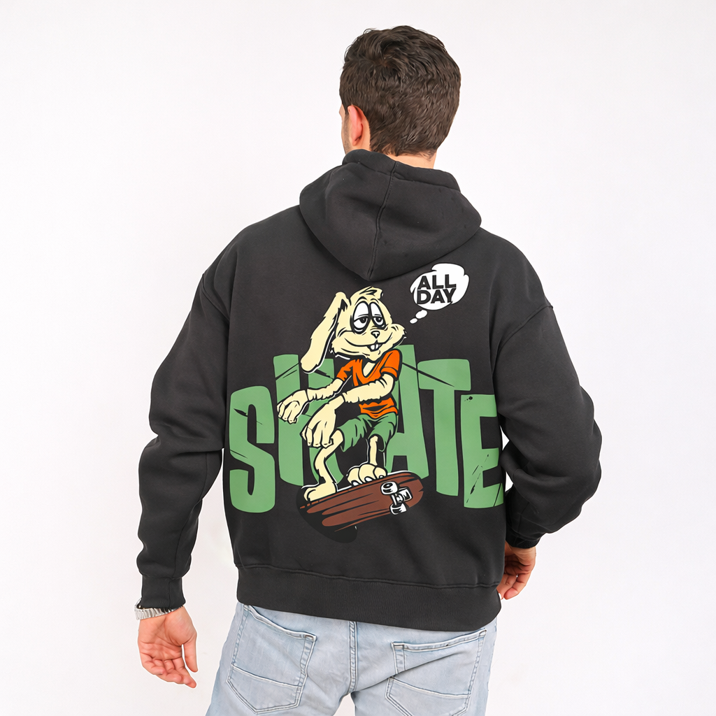 Graphic Skate Relaxed Fit Hoodie – Iron Grey