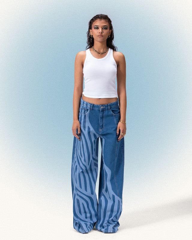 Waves Wide Leg Jeans