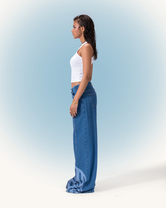 Waves Wide Leg Jeans