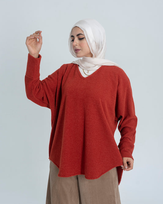 V Neck Over-Sized knit Sweater