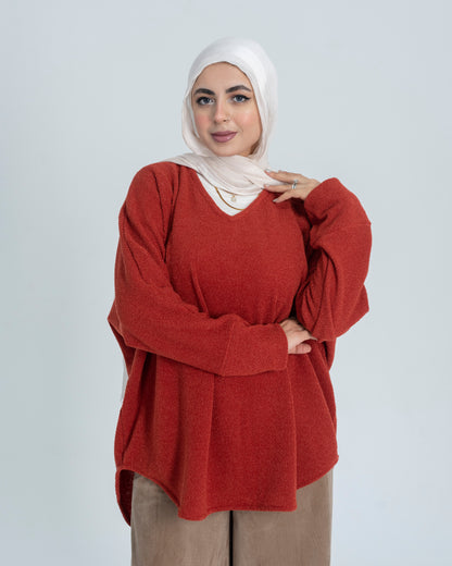 V Neck Over-Sized knit Sweater