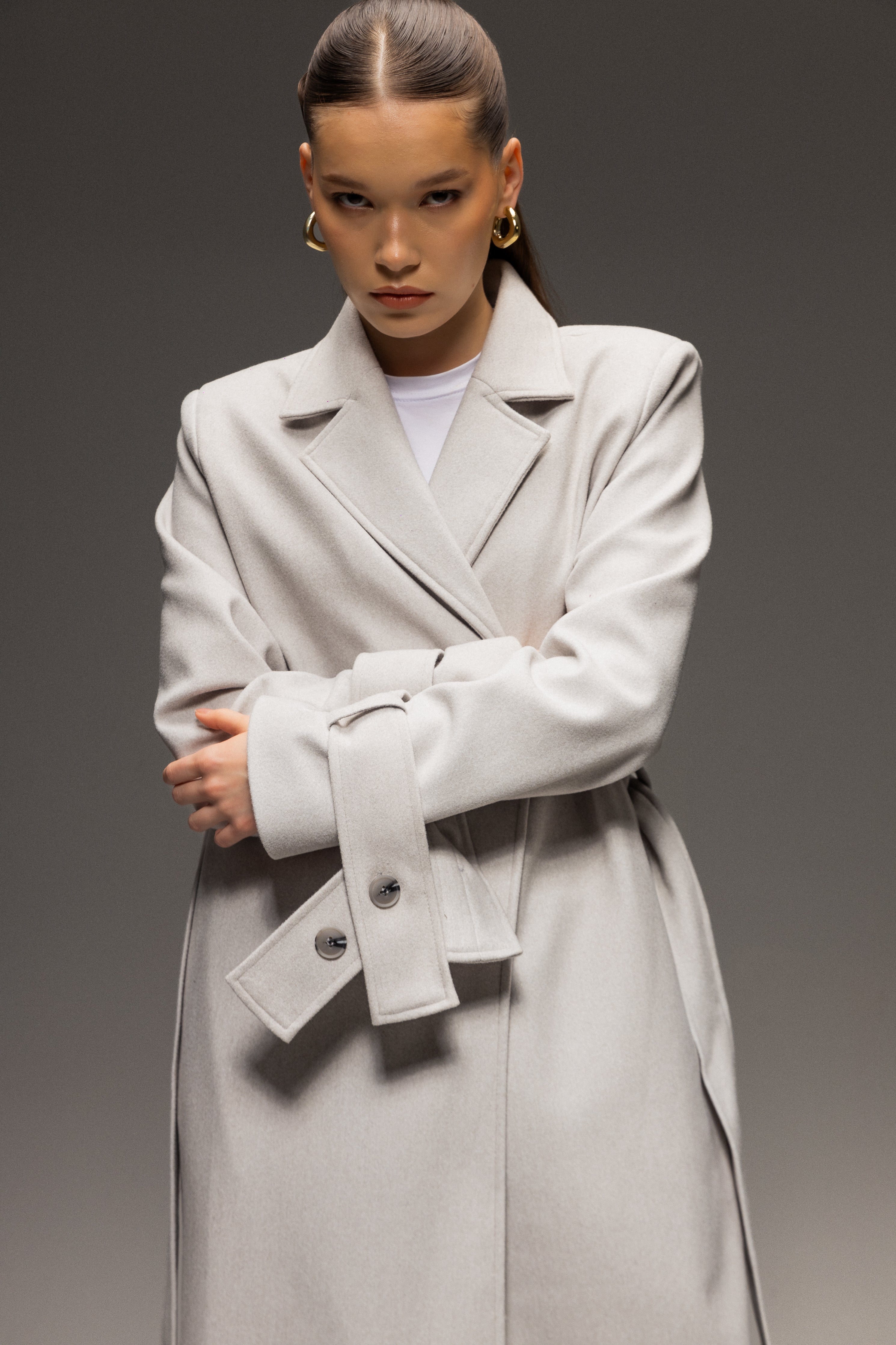 Wool Frosted Rune Coat - Light Beige