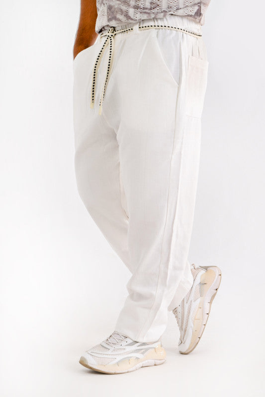 Minimal Linen Relaxed Pants – Off White