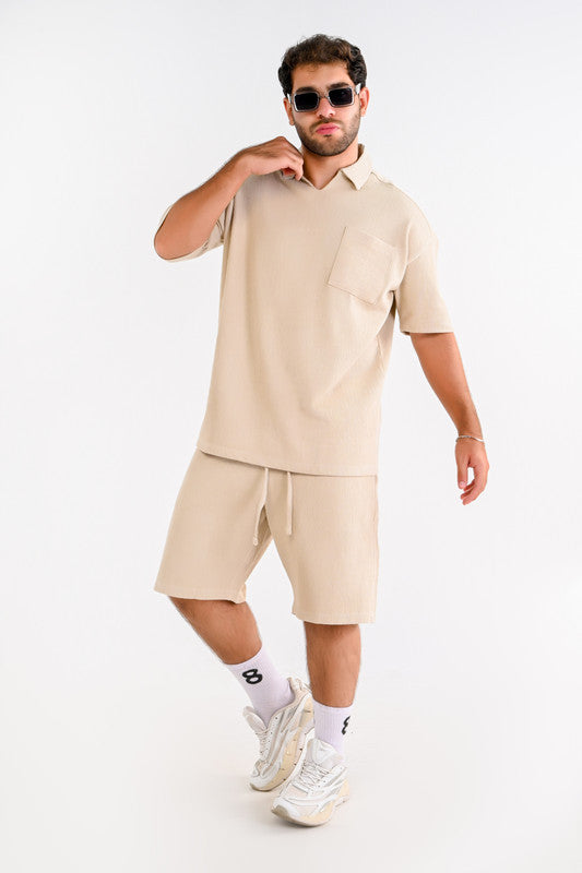 Textured Oversized Shoreline Set – Beige