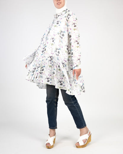 Floral Ruffle Shirt