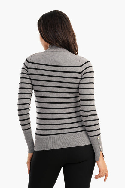 Pullover with Horizontal Stripes