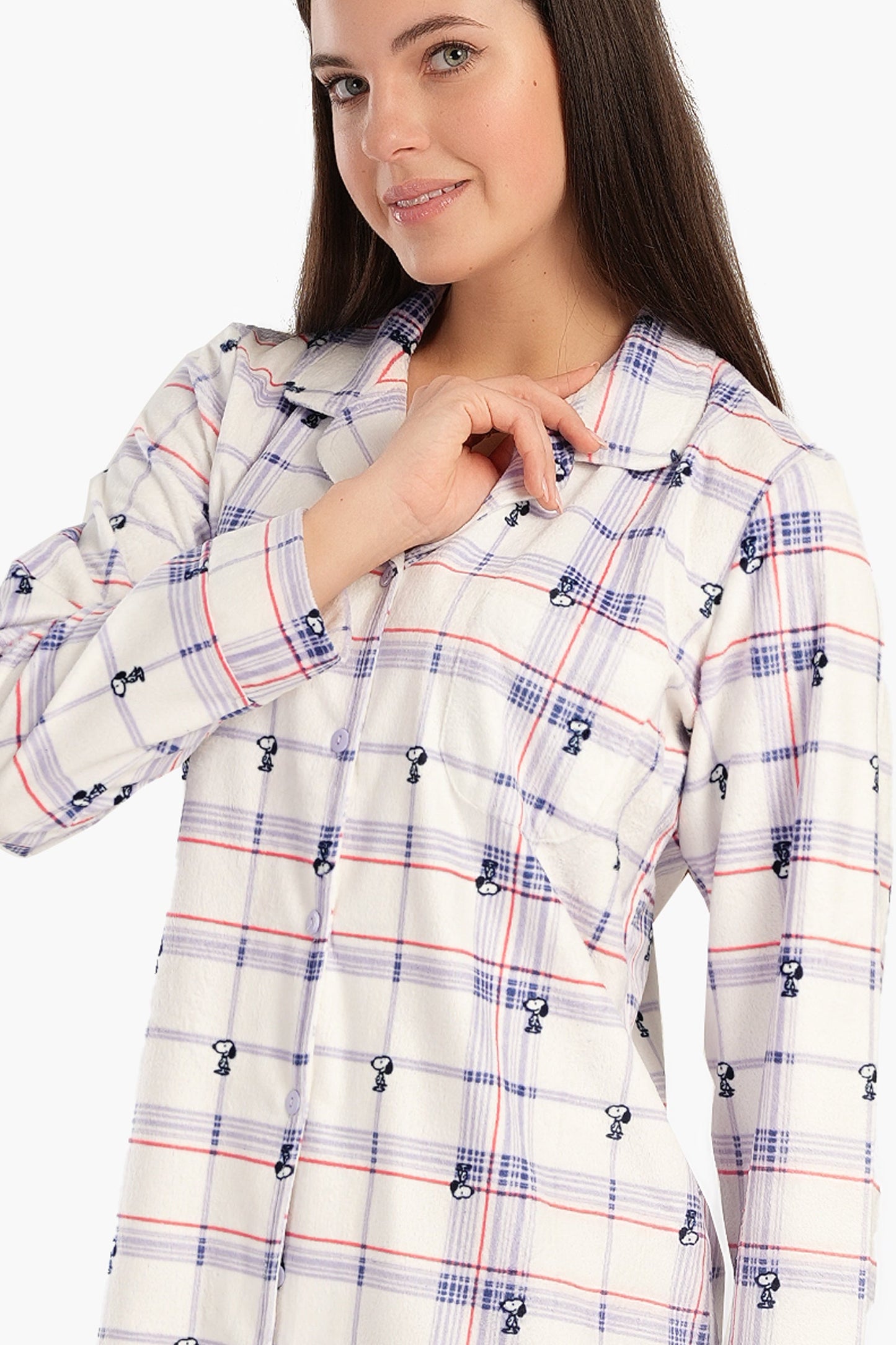 Checkered Snoopy Night Shirt