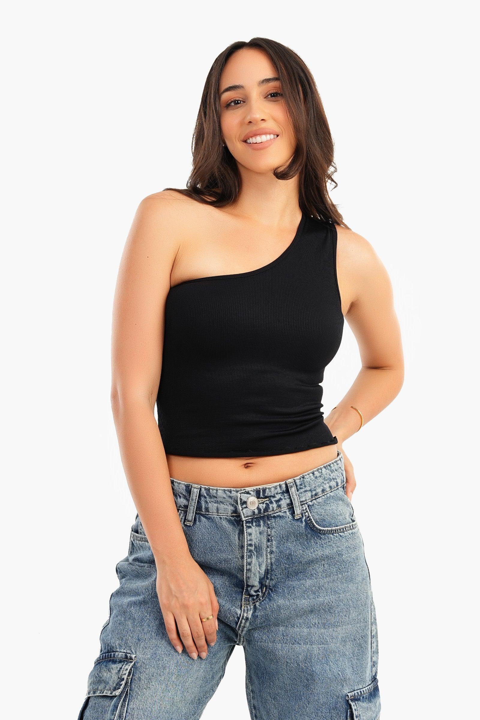 One Shoulder Cropped Top - Carina - ÙƒØ§Ø±ÙŠÙ†Ø§