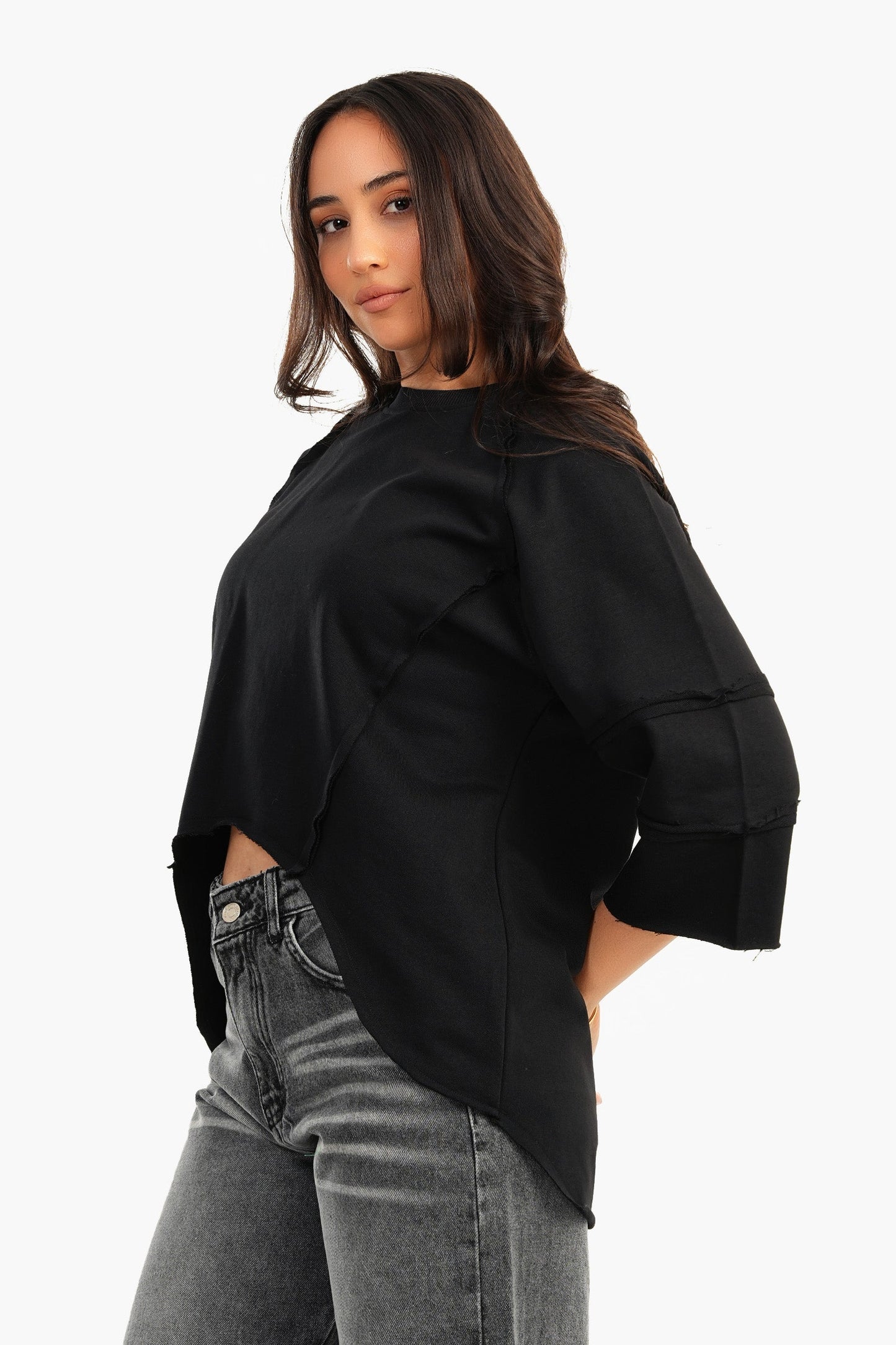 Lounge Sweatshirt with 3/4 Sleeves