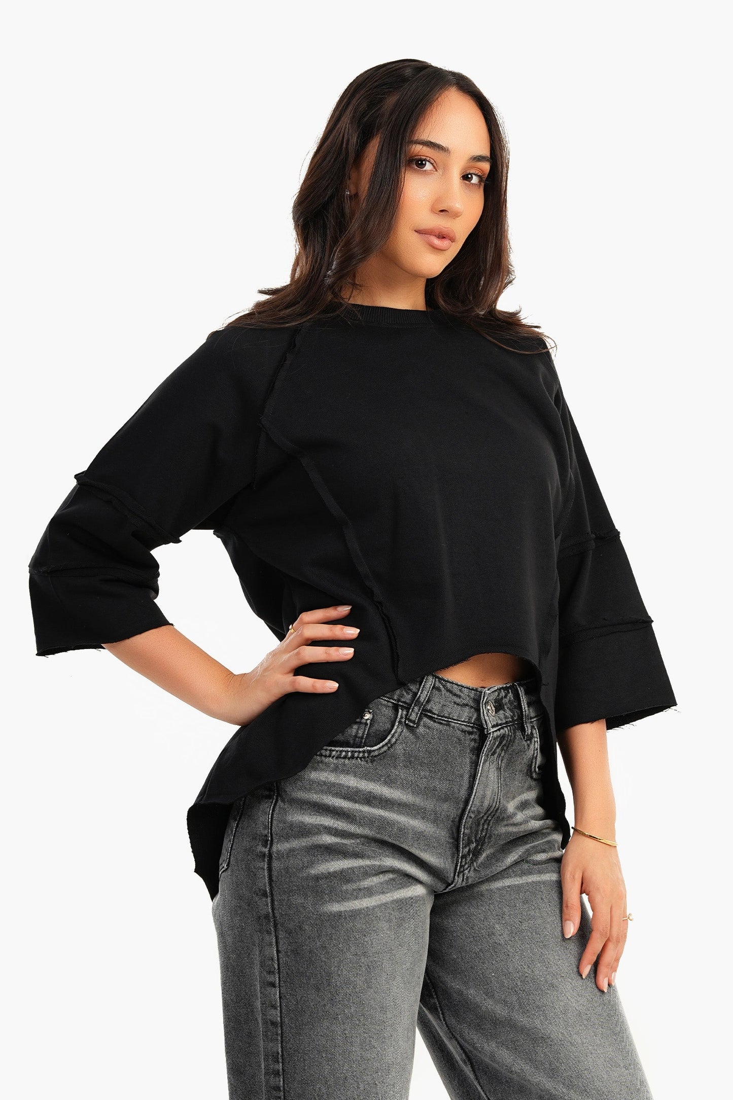 Lounge Sweatshirt with 3/4 Sleeves