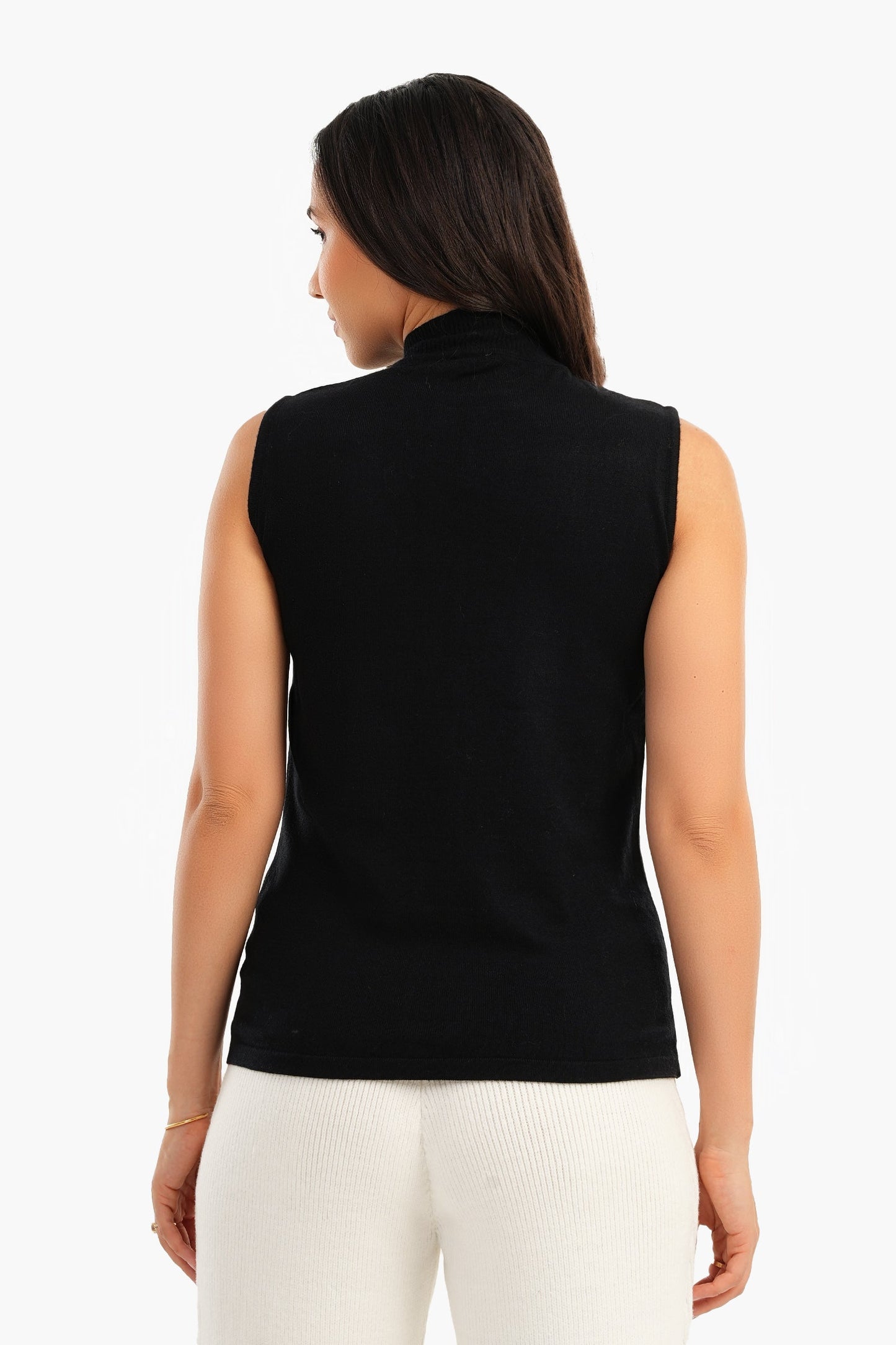 Sleeveless High Neck Pullover