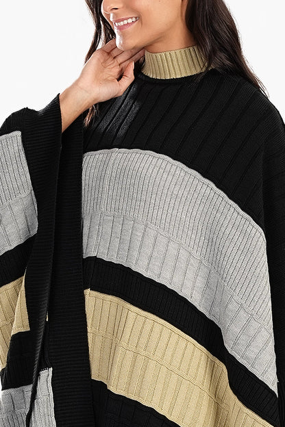 Tritone Knitted Poncho