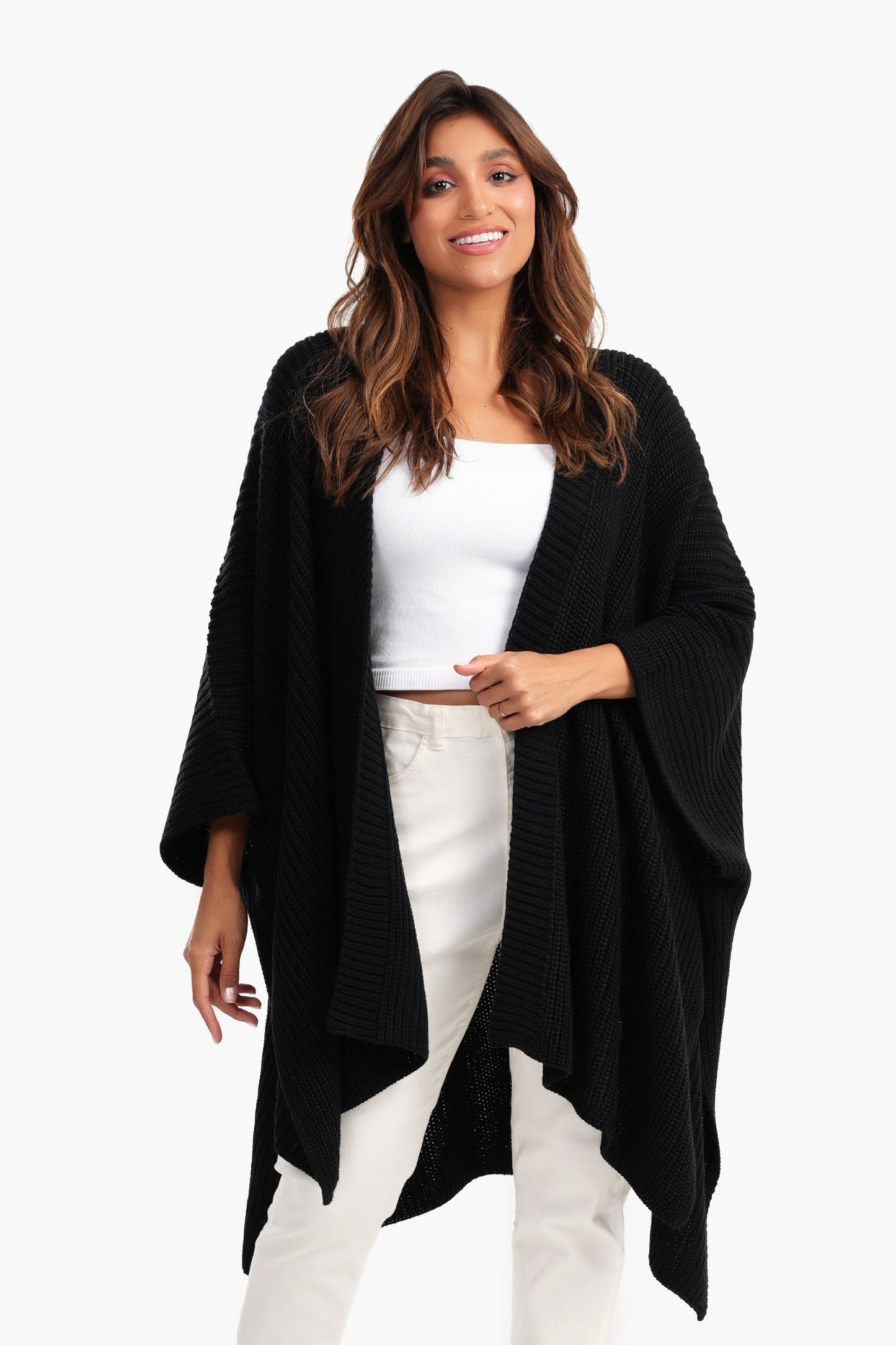 Asymmetrical One Size Poncho