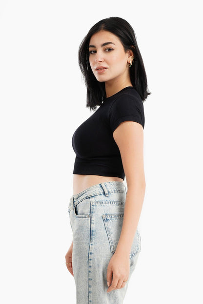 Short Sleeves Cropped Top - Carina - ÙƒØ§Ø±ÙŠÙ†Ø§