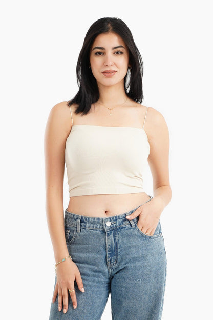 Spaghetti Straps Cropped Top - Carina - ÙƒØ§Ø±ÙŠÙ†Ø§