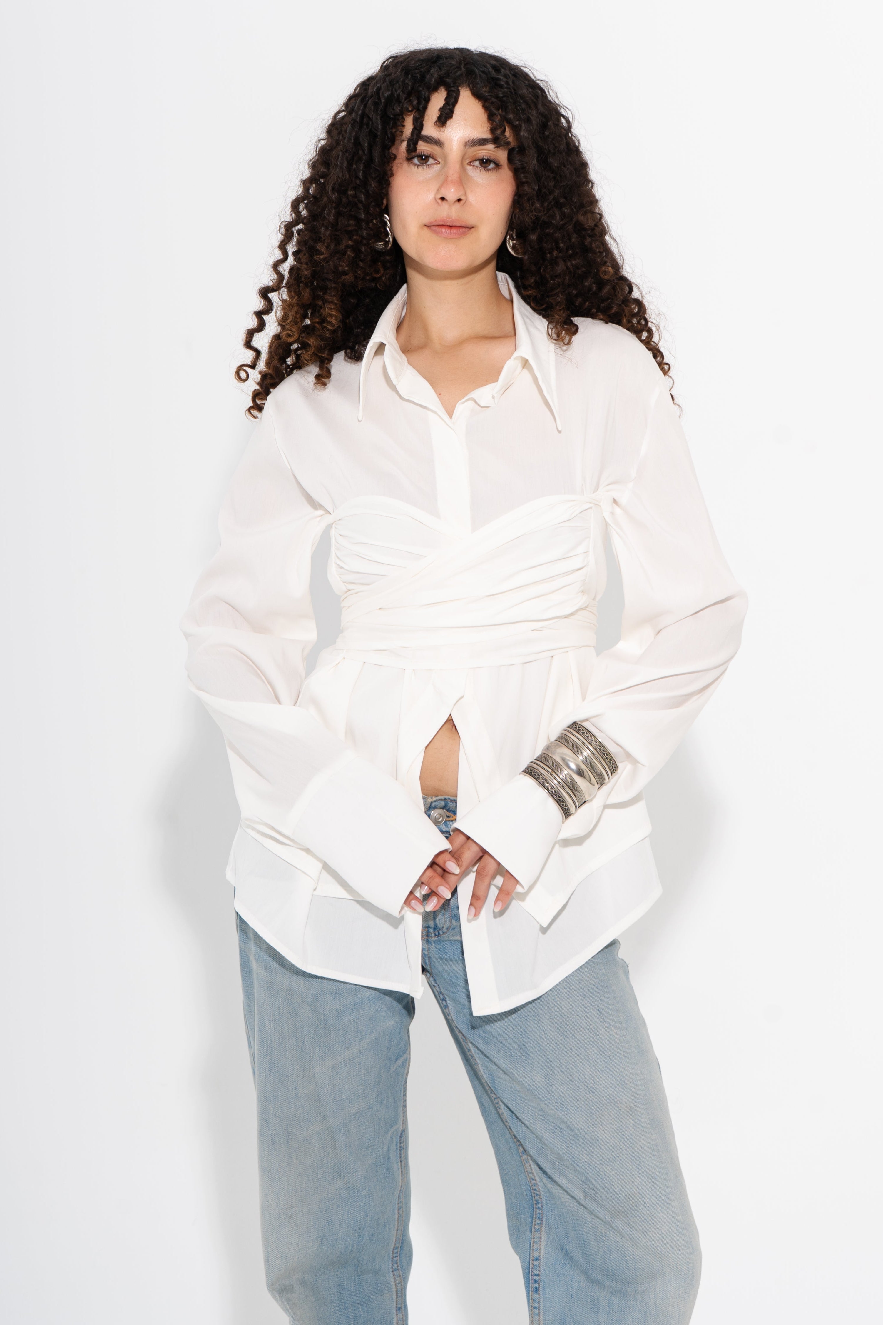 Poplin Long Sleeve Shirt - White