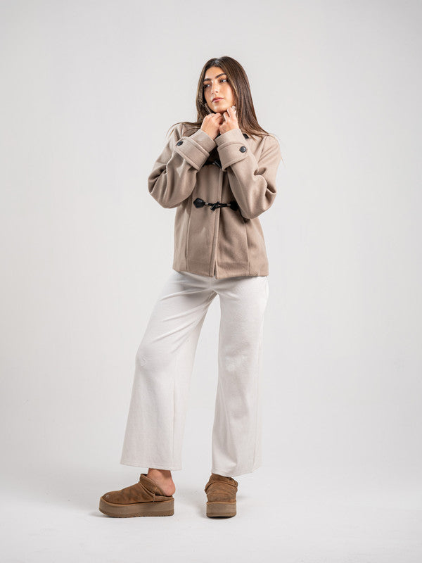 Wool Toggle Jacket – Light Beige
