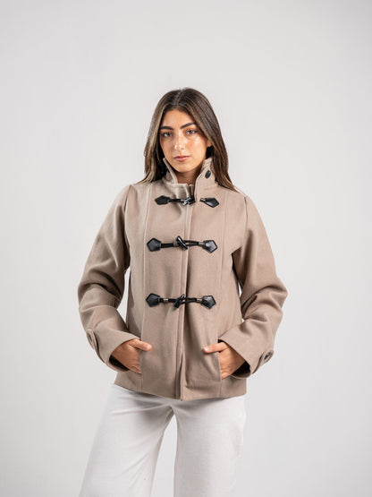 Wool Toggle Jacket – Light Beige