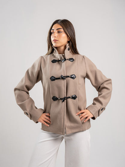 Wool Toggle Jacket – Light Beige