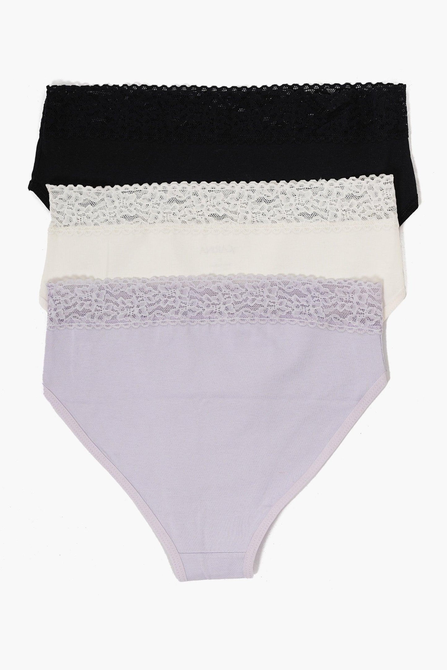 Pack of 3 Brief Panties with Lace - Carina - ÙƒØ§Ø±ÙŠÙ†Ø§