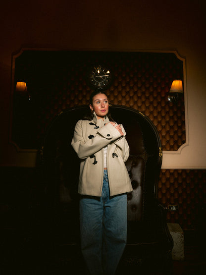 Wool Toggle Jacket – Light Grey