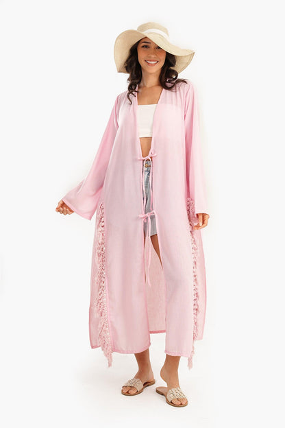 Beachwear Kimono with Fringes - Carina - ÙƒØ§Ø±ÙŠÙ†Ø§