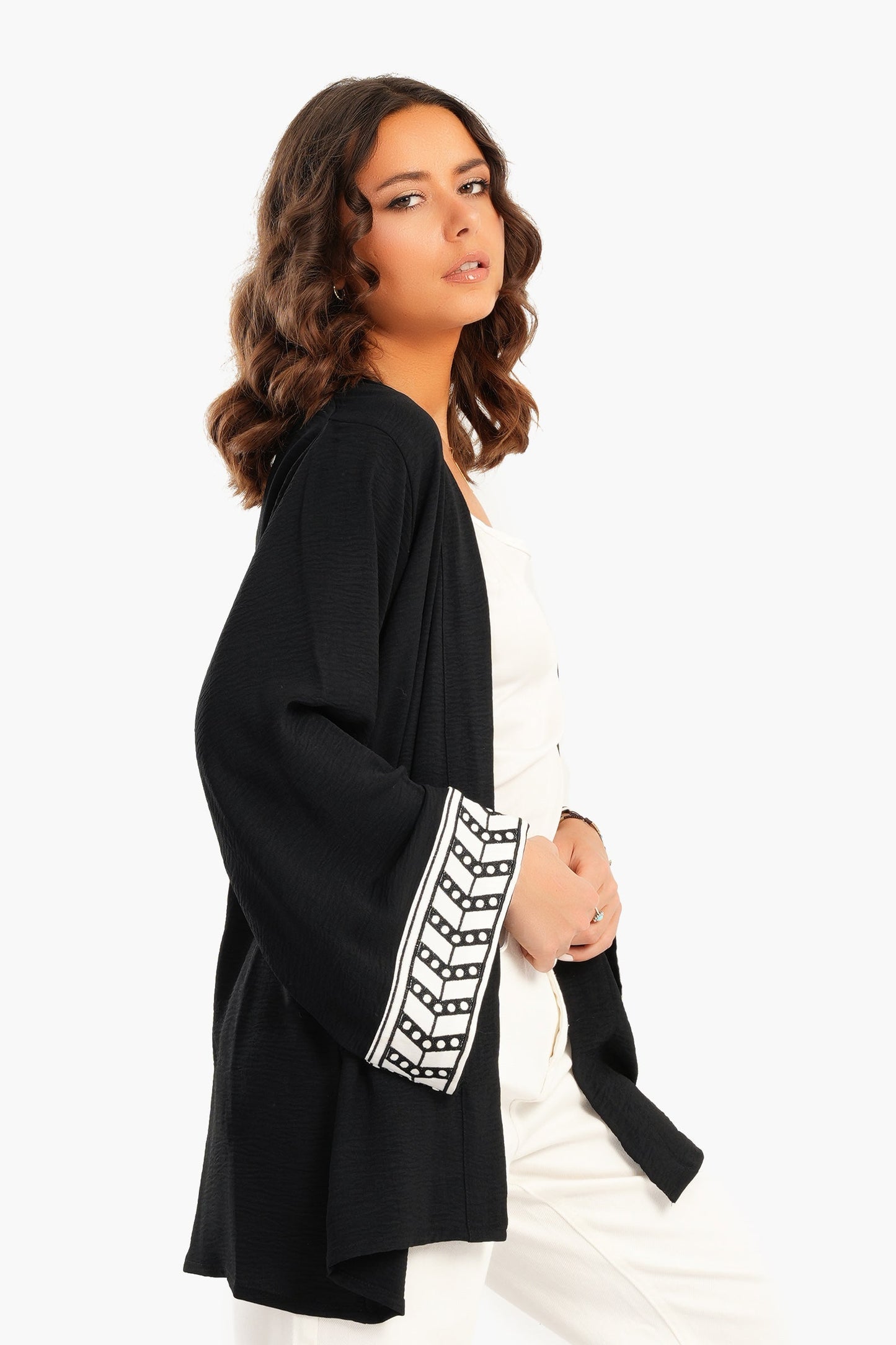 Back Palm Print Kimono