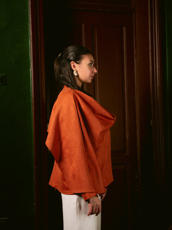 Suede Solid Poncho – Havan