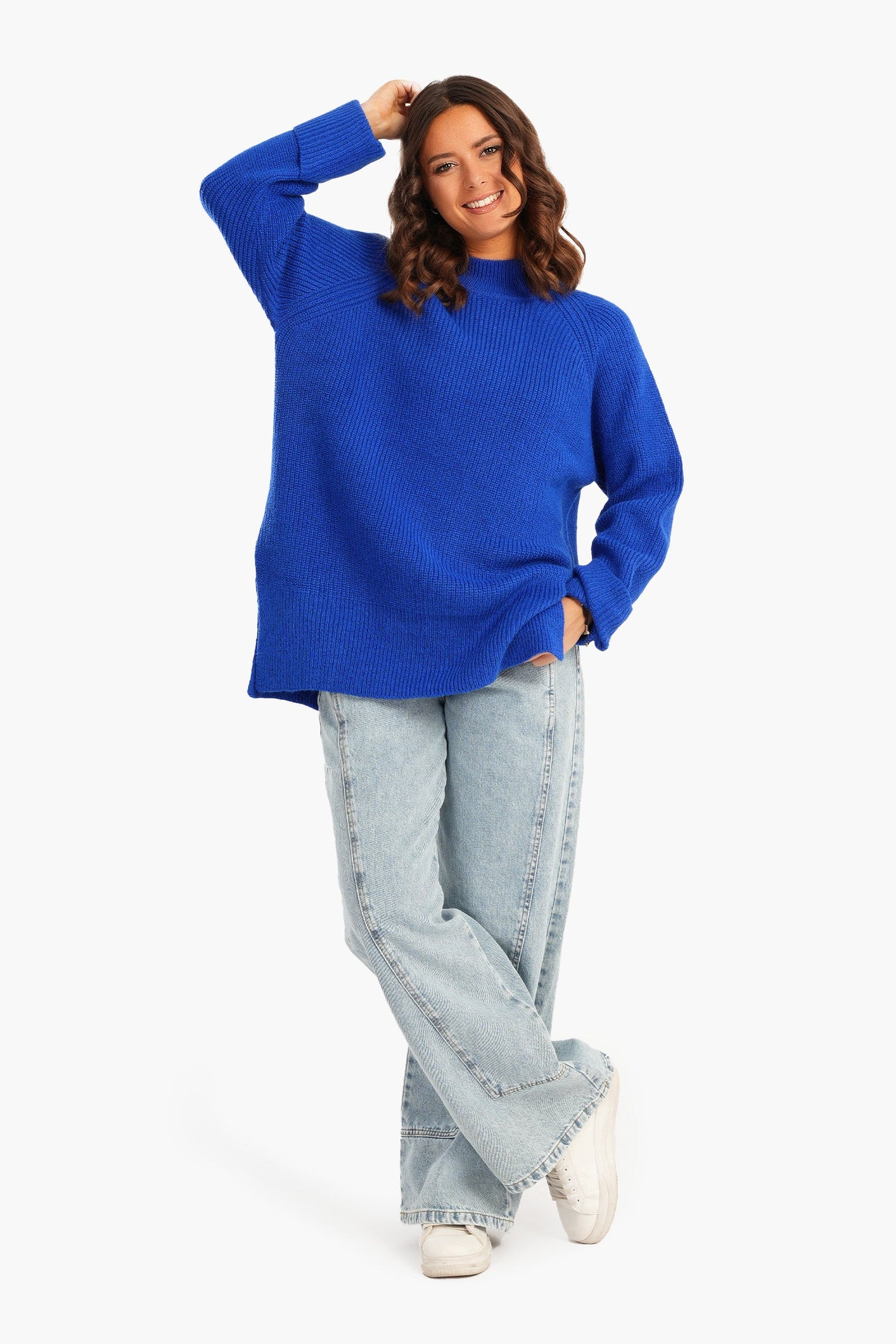 Relaxed Pullover with Folded Cuffs