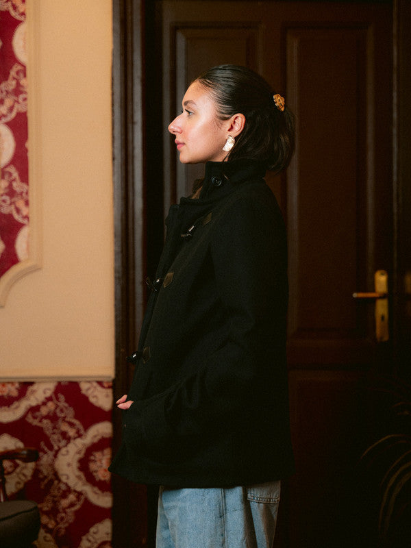 Wool Toggle Jacket – Black