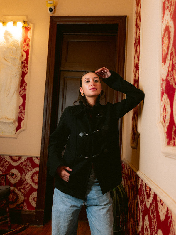 Wool Toggle Jacket – Black