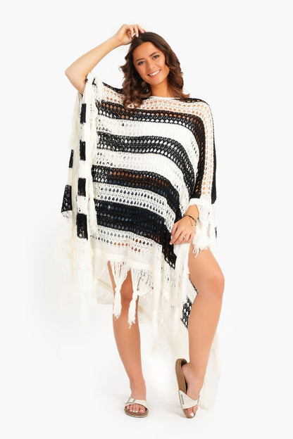 Trico Poncho with Fringes