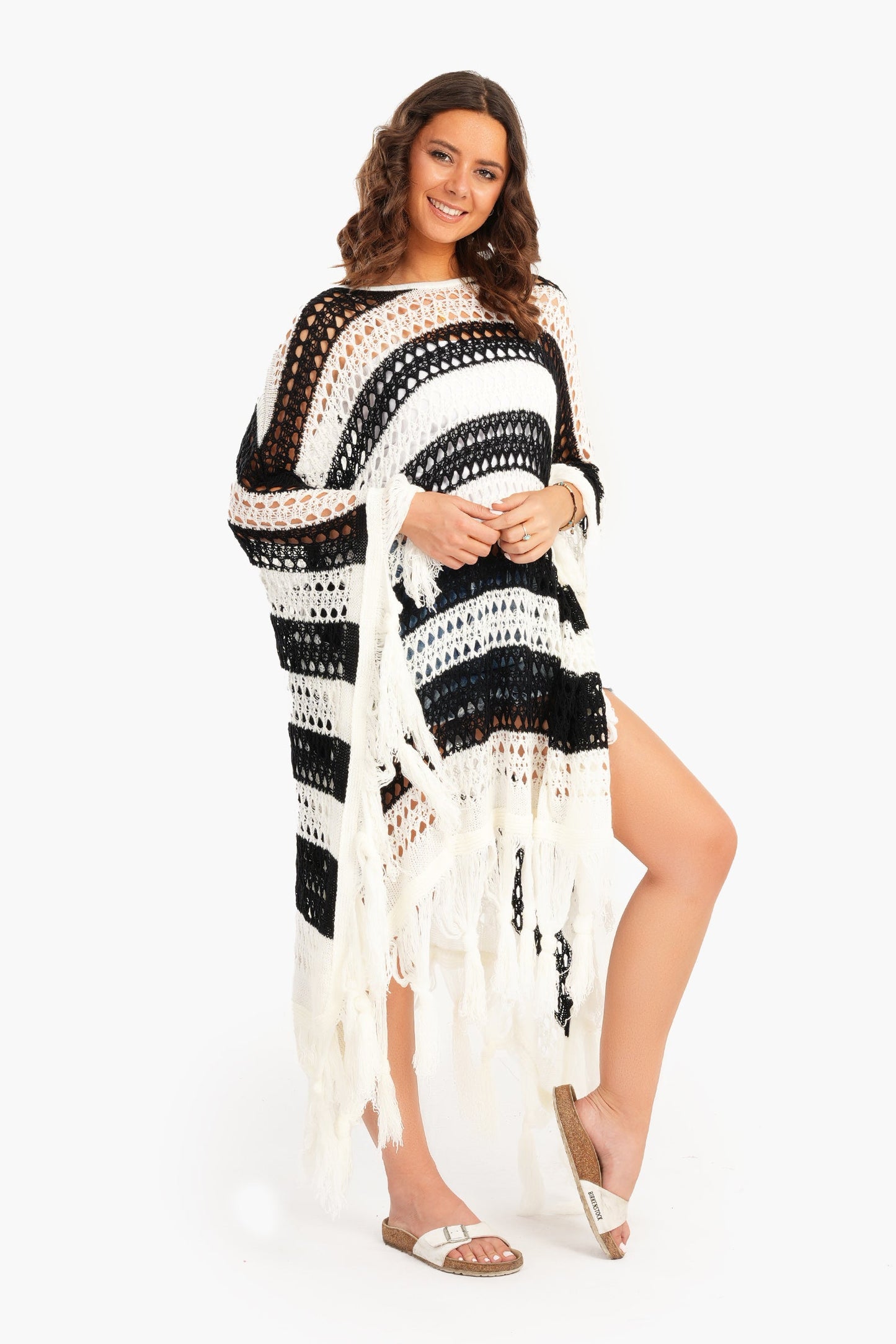 Trico Poncho with Fringes