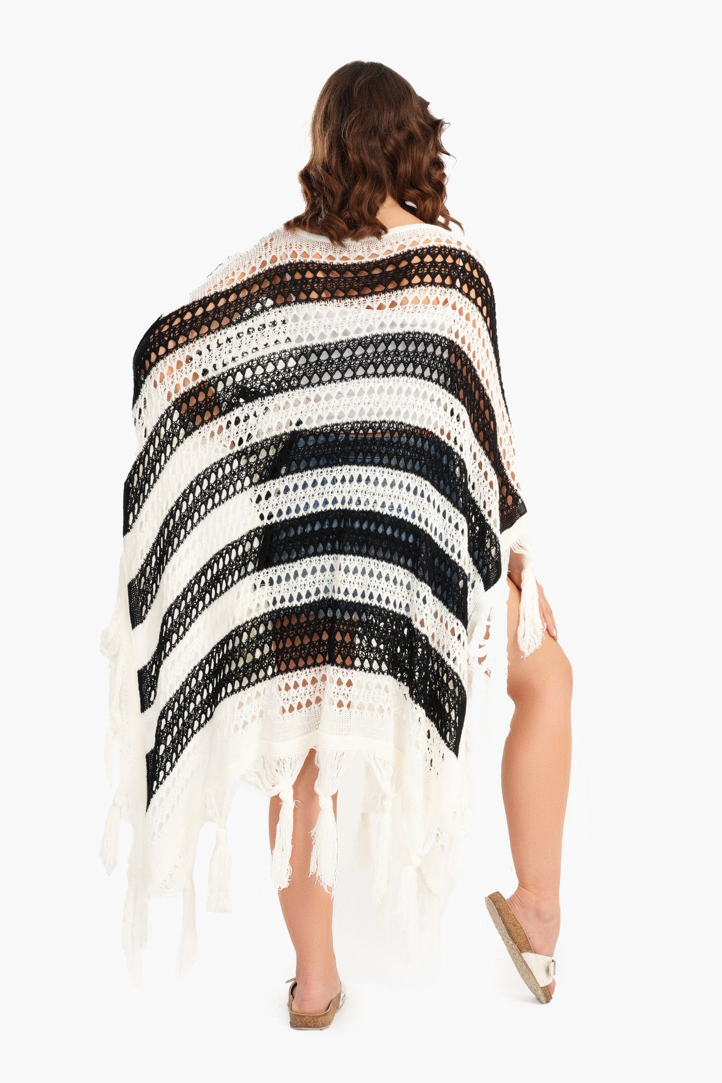 Trico Poncho with Fringes