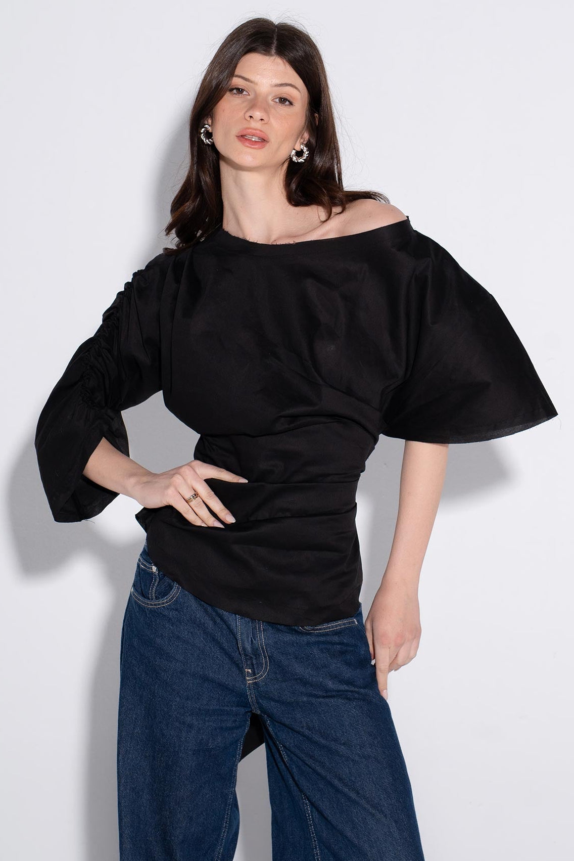 Scarlet One-Shoulder Top - Black