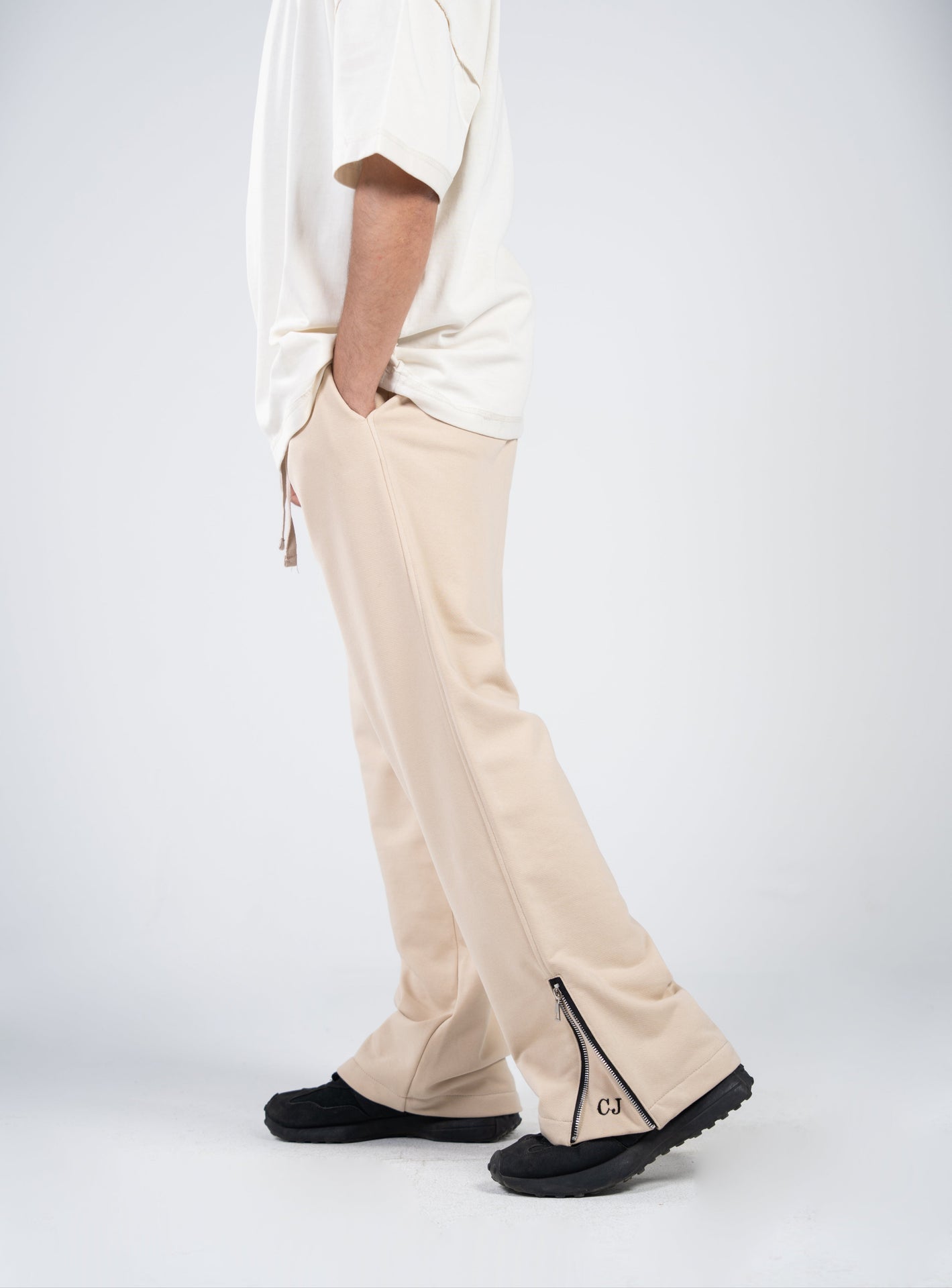 Cotton Zip Pants