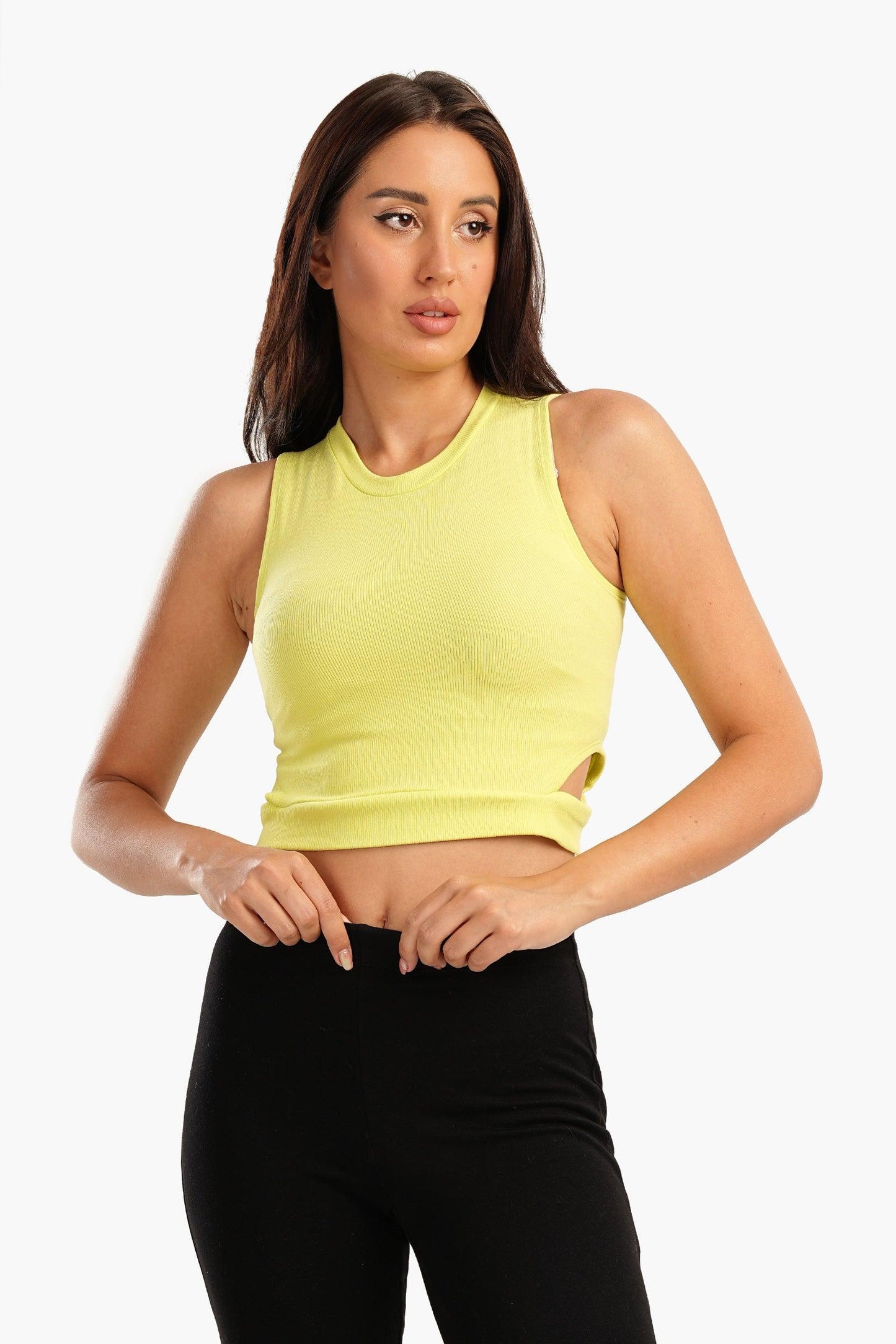 Ribbed Top with Cut Out Sides - Carina - ÙƒØ§Ø±ÙŠÙ†Ø§