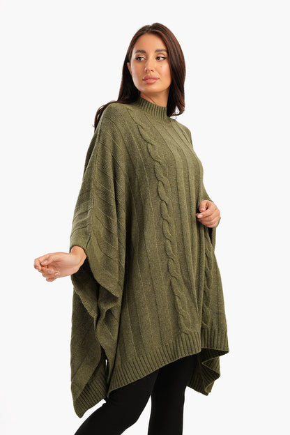 Slip-On High Neck Poncho